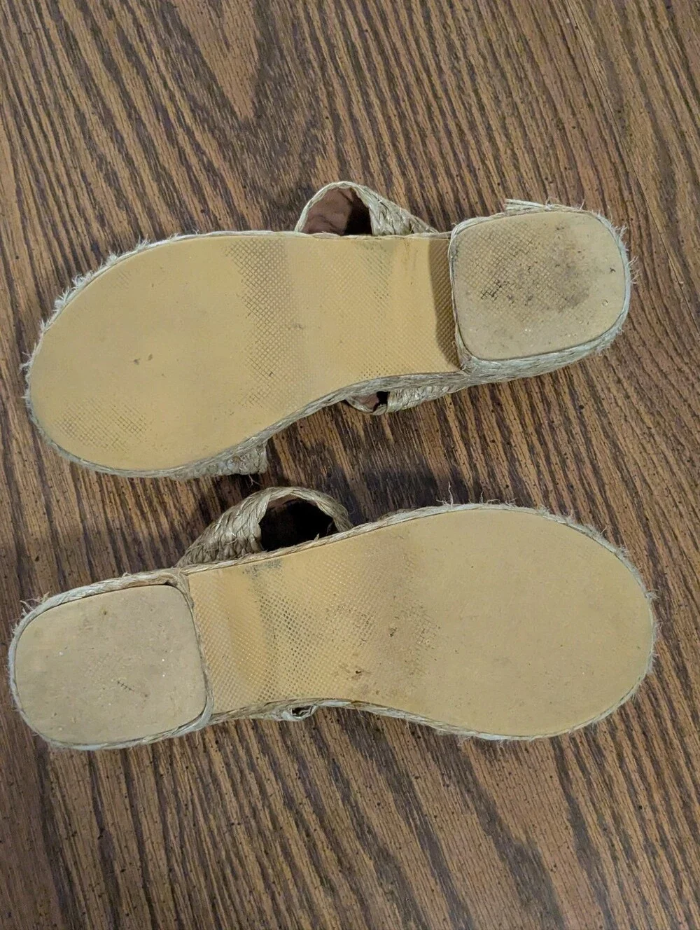 Woven Double-Band Platform Slide Sandals Size 7